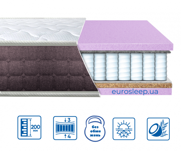 Матрац Eurosleep BRAVE "spring 2 в 1"