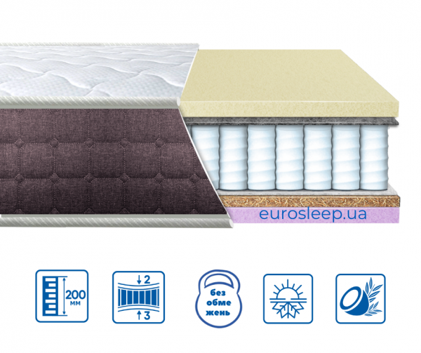 Матрац Eurosleep BRAVE "spring memory-cocos" Матрац Eurosleep BRAVE "spring memory-cocos"