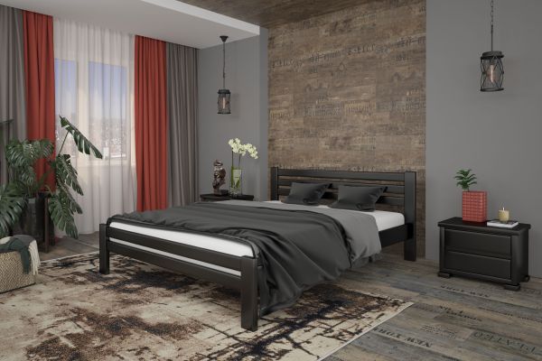 Двоспальне ліжко Mebigrand Прем'єра Венге 140х200 см (DMBG-2058) Двоспальне ліжко Mebigrand Прем'єра Венге 140х200 см (DMBG-2058)