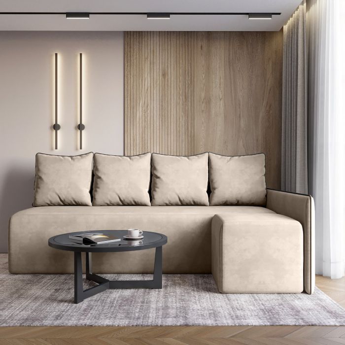Кутовий диван ортопедичний iSmart MORRO Maxi єврокнижка 205x149 см (матрац Pocket spring) світло-бежевий Laura 2