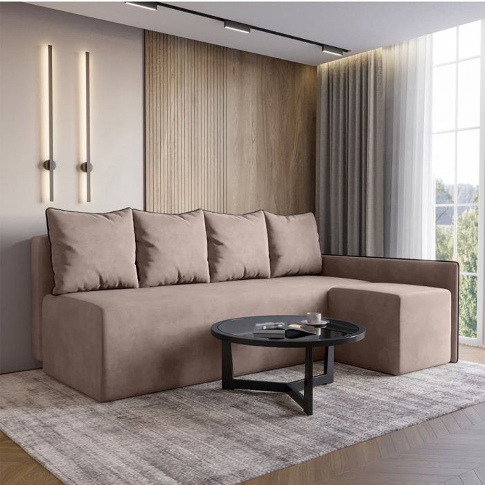 Кутовий диван ортопедичний iSmart MORRO Maxi єврокнижка 205x149 см (матрац Lux) бежевий Laura 5