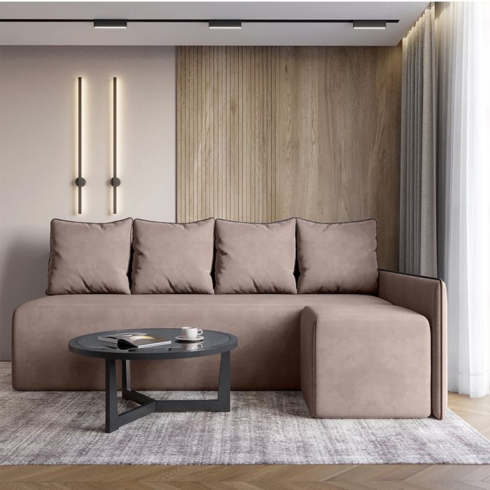 Кутовий диван ортопедичний iSmart MORRO Maxi єврокнижка 205x149 см (матрац Lux) бежевий Laura 5