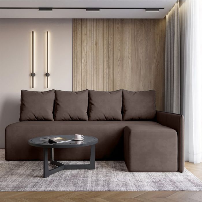 Кутовий диван ортопедичний iSmart MORRO Maxi єврокнижка 205x149 см (матрац Pocket spring) темно-коричневий Laura 8