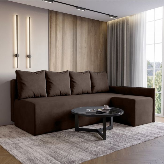 Кутовий диван ортопедичний iSmart MORRO Maxi єврокнижка 205x149 см (матрац Silver) темно-коричневий Laura 8