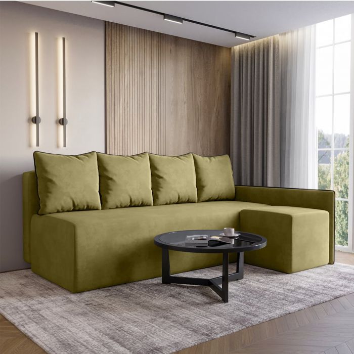 Кутовий диван ортопедичний iSmart MORRO Maxi єврокнижка 205x149 см (матрац Pocket spring) оливковий Laura 27