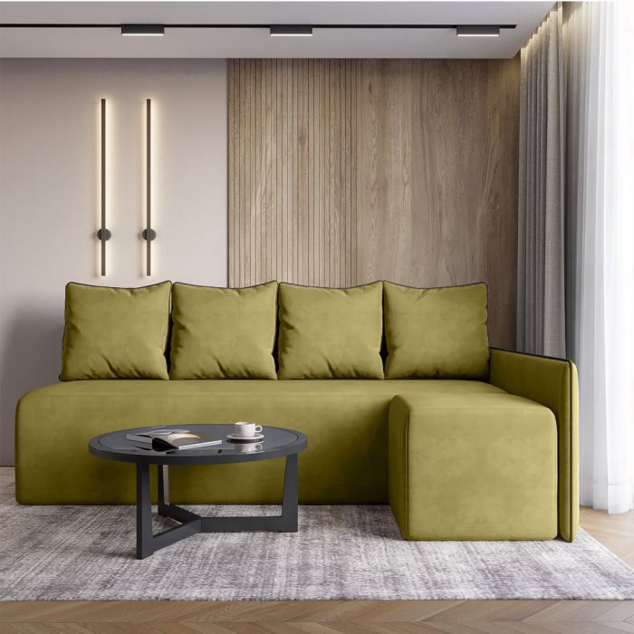 Кутовий диван ортопедичний iSmart MORRO Maxi єврокнижка 205x149 см (матрац Pocket spring) оливковий Laura 27