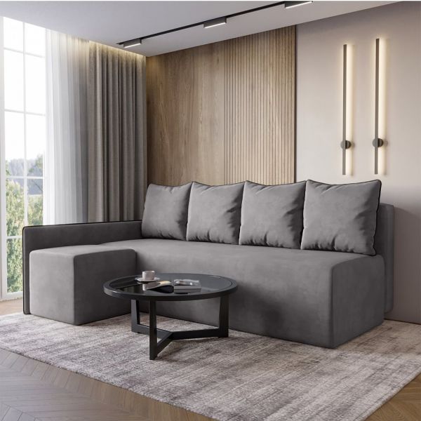 Кутовий диван ортопедичний iSmart MORRO Maxi єврокнижка 205x149 см (матрац Pocket spring) сірий Laura 33 Кутовий диван ортопедичний iSmart MORRO Maxi єврокнижка 205x149 см (матрац Pocket spring) сірий Laura 33