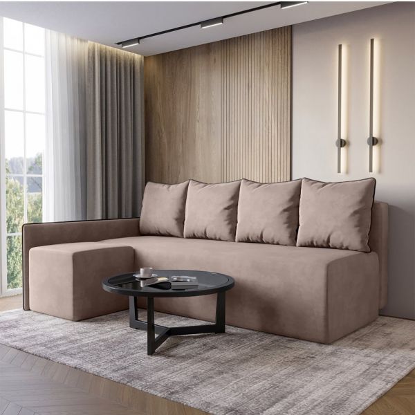 Кутовий диван ортопедичний iSmart MORRO Maxi єврокнижка 205x149 см (матрац Lux) бежевий Laura 5 Кутовий диван ортопедичний iSmart MORRO Maxi єврокнижка 205x149 см (матрац Lux) бежевий Laura 5