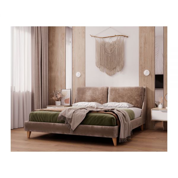 Ліжко Richman Беатріче 160 х 200 Стандарт Вуд Трапеція Місті Грей + Горіх Ліжко Richman Беатріче 160 х 200 Стандарт Вуд Трапеція Місті Грей + Горіх